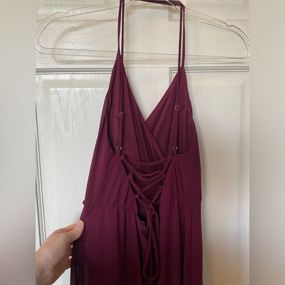 Gorgeous Lulus Lace Up High Low Maxi VNeck Spaghetti Strap Size S - Picture 11 of 16